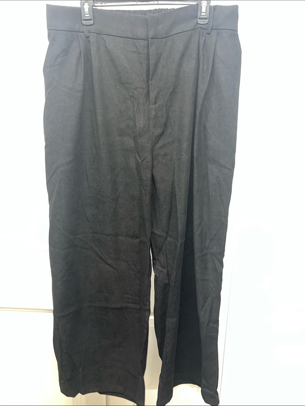 NWOT - SHEIN Plus Size Wide Leg Pleated Trousers Black 5XL
